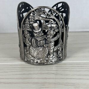 Vintage Godinger Silver Openwork Candle Holder Christmas Xmas Rare Decoration